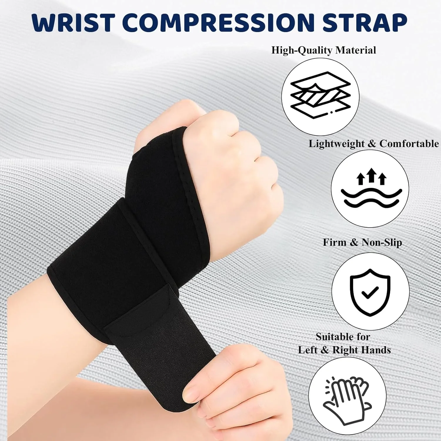 مچ بند MIRJXB، مچ پیچ، مچ بند تونل کارپال مردانه، مشکی، سایز One Size، بسته 2 عددی، مچ بند حمایتی برای استفاده در هر مکان برای تناسب اندام، وزنه برداری