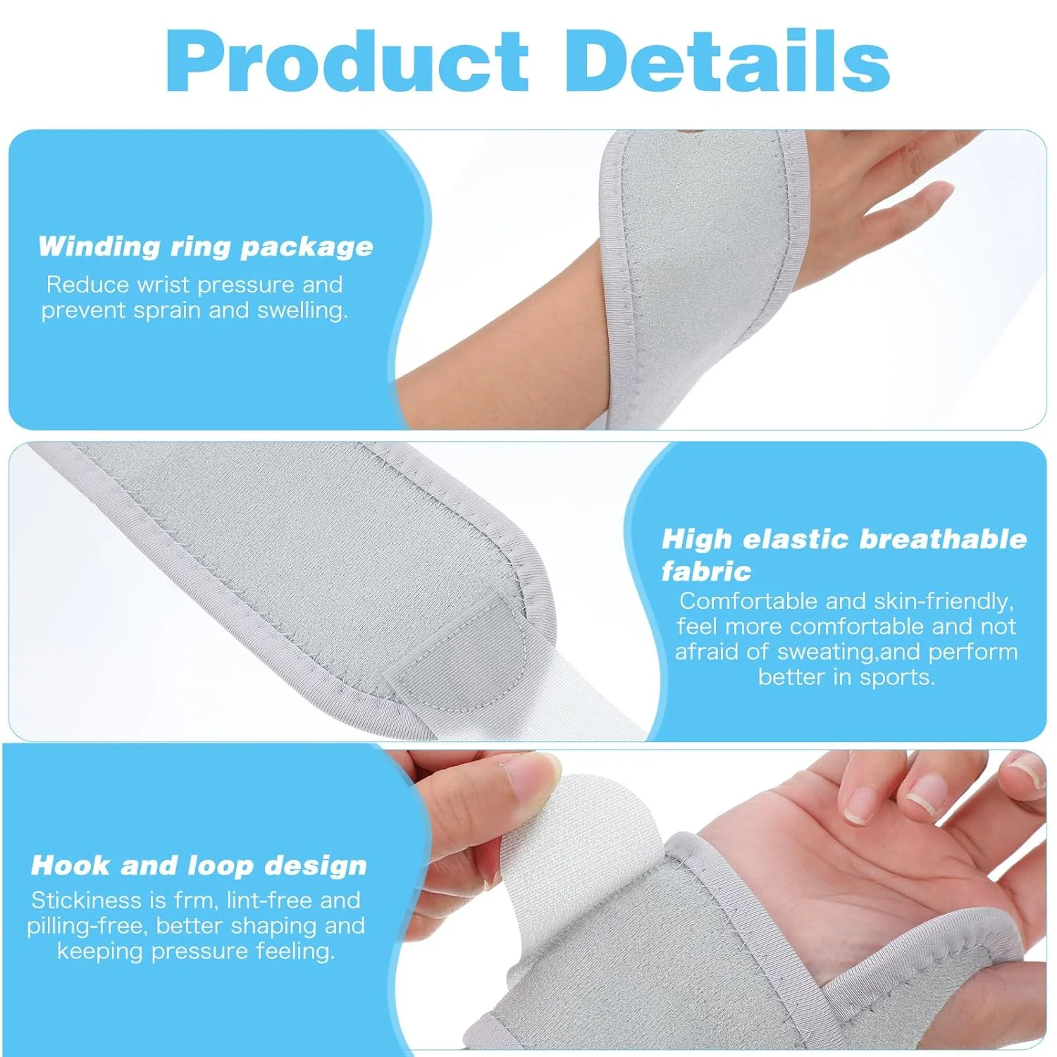 بسته 4 عددی مچ بند طبی کودکانه XLIUAX، مچ بند برگشت پذیر با بندهای فشاری قابل تنظیم برای خواب شبانه و فعالیت های ورزشی کودکان، 34.5x7 سانتی متر