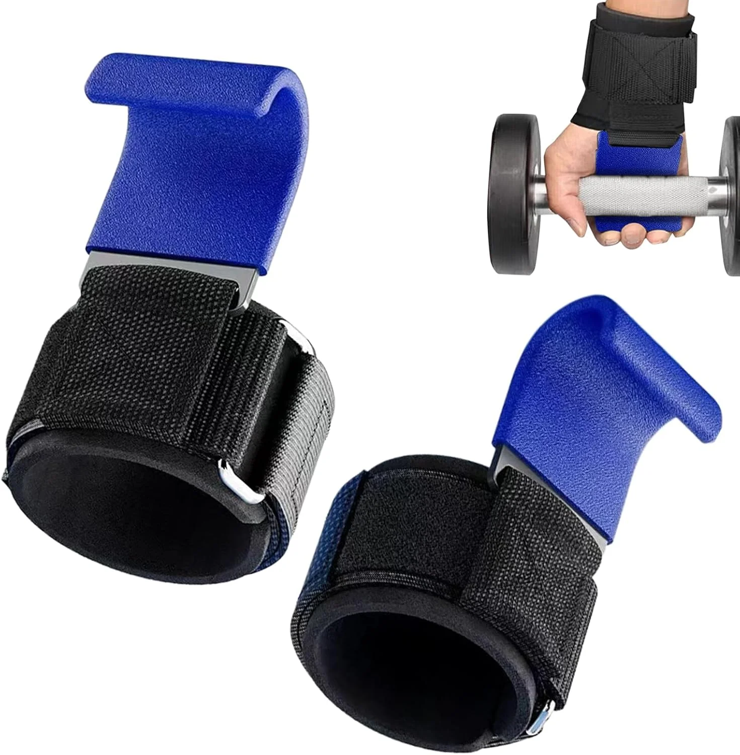 Weight Lifting Wrist Wraps - Hand Grips Deadlift Hook | Ergonomic Padded Wrist Wraps Hooks Supports for Workout, Home, Strength Training, Gym