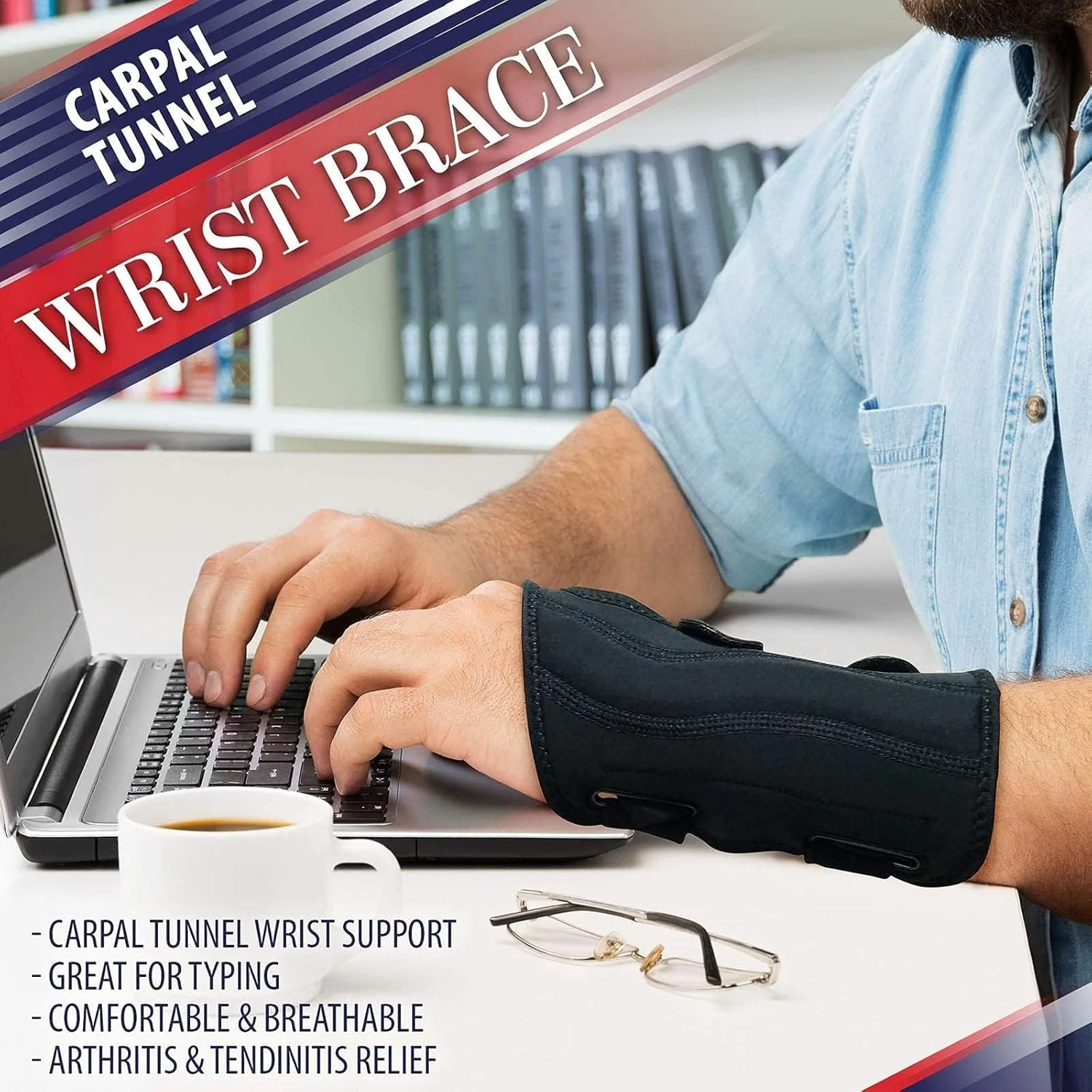 مچ بند طبی تونل کارپال DFDTYCA - تثبیت کننده مچ و بازو و مچ بند دست برای تسکین درد سندرم تونل کارپال (راست)