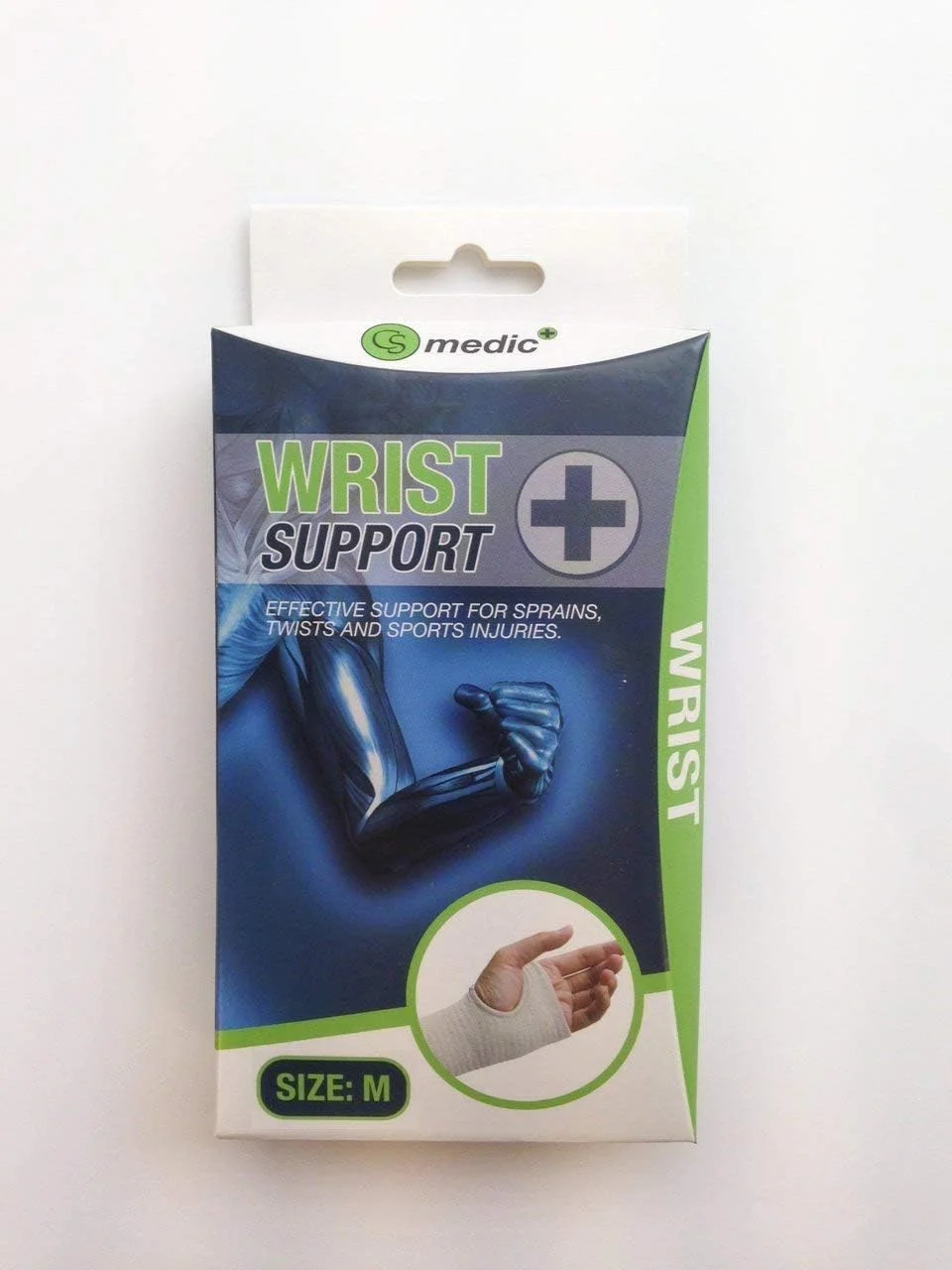 مچ بند طبی الاستیک CS Medic برای آسیب دیدگی و رگ به رگ شدن مچ دست (سایز متوسط یا بزرگ) (متوسط)