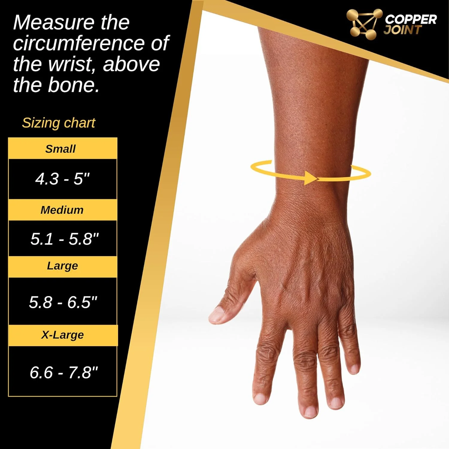 مچ بند فشاری CopperJoint - باندهای تزریق شده با مس از گردش خون بهتر، بهبودی و تسکین عضلات سفت و دردناک کمک می کنند - 1 جفت (متوسط)