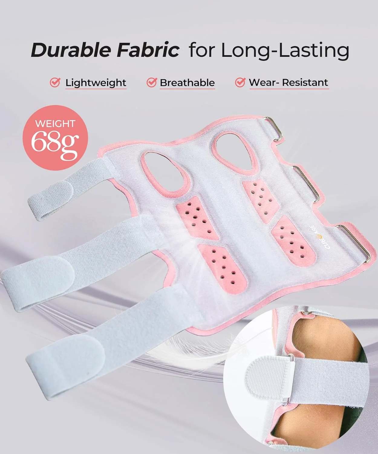 مچ بند طبی کیورکر برای سندرم تونل کارپال، مچ بند سبک وزن برای دست راست/چپ، مچ بند قابل تنظیم با 3 بند برای تسکین درد (سایز مناسب برای هر دو دست، صورتی)