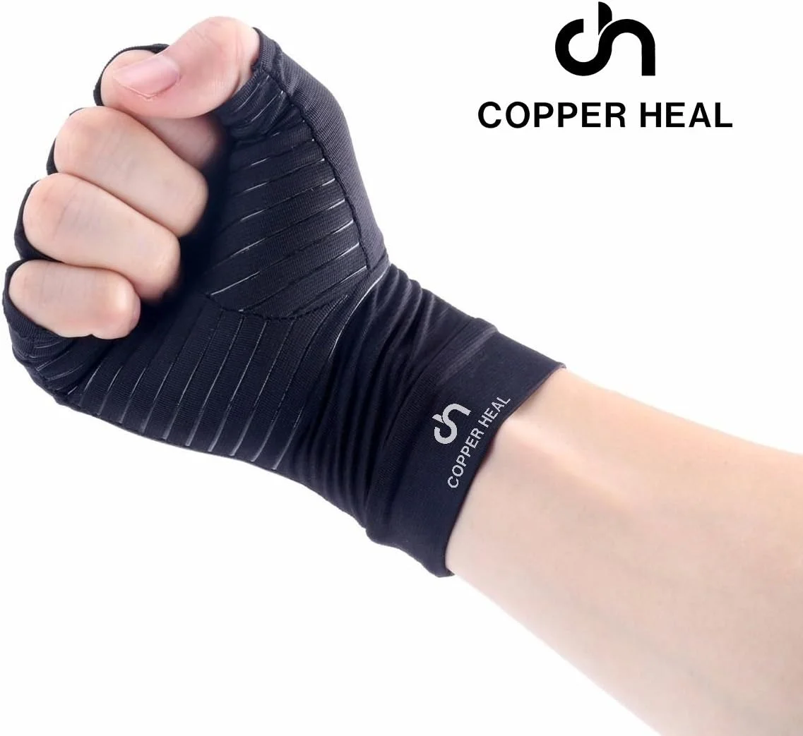 دستکش های فشاری مس درمانی برای آرتروز - بهترین دستکش طبی مسی برای آرتروز روماتوئید، تونل کارپال، RSI، استئوآرتریت و تاندونیت (نیمه - XL)