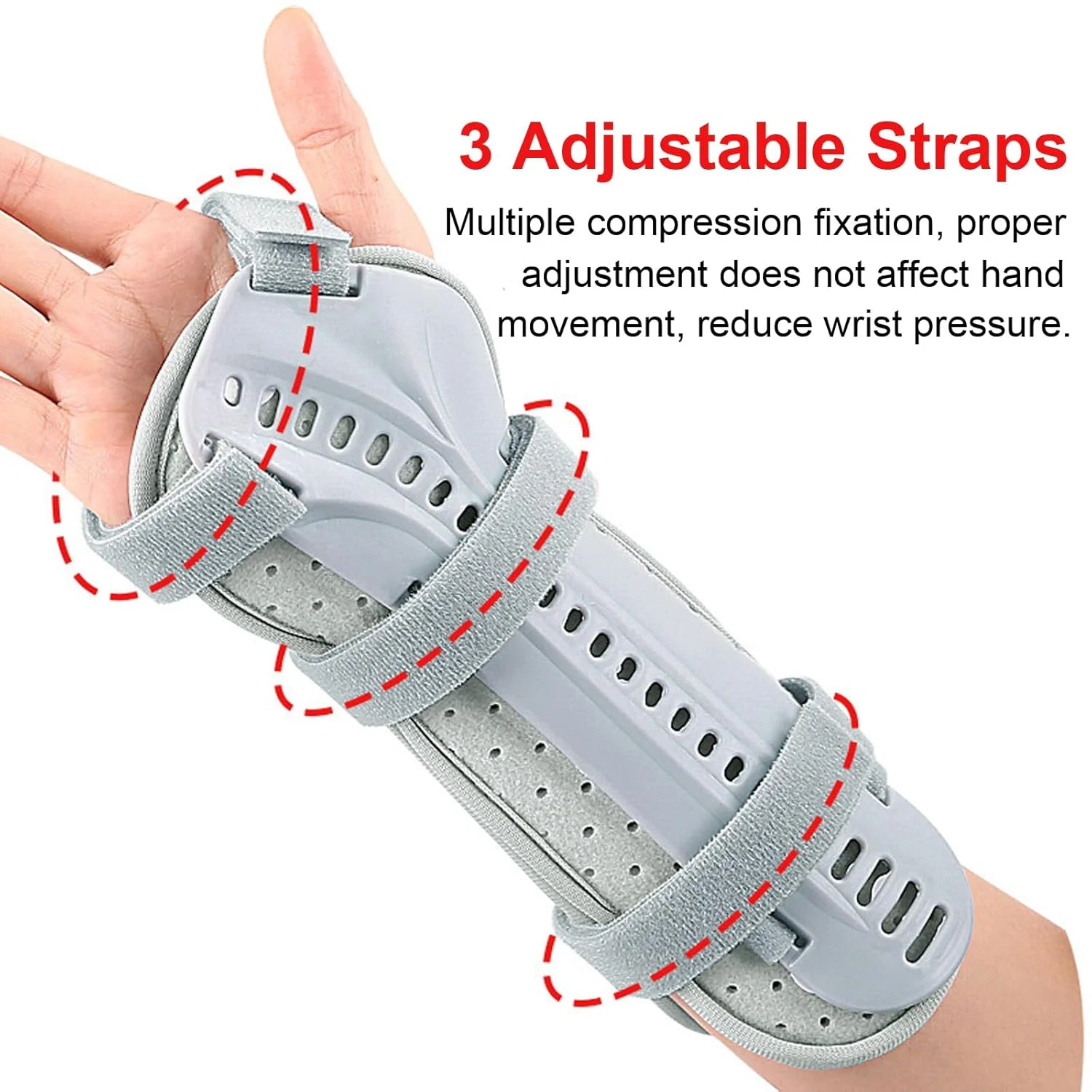 Clobeau Forearm & Wrist Support Brace Splint, Breathable Forearm Immobilizer Brace for Carpal Tunnel, Upgraded with Double Splint, Great for Sprain, Sports Injuries (Right)