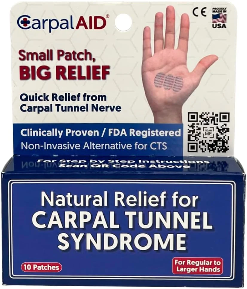 تسکین دهنده سندروم تونل کارپال CarpalAid - پشتیبانی خود چسب برای تسکین درد (بزرگ 10 عددی)