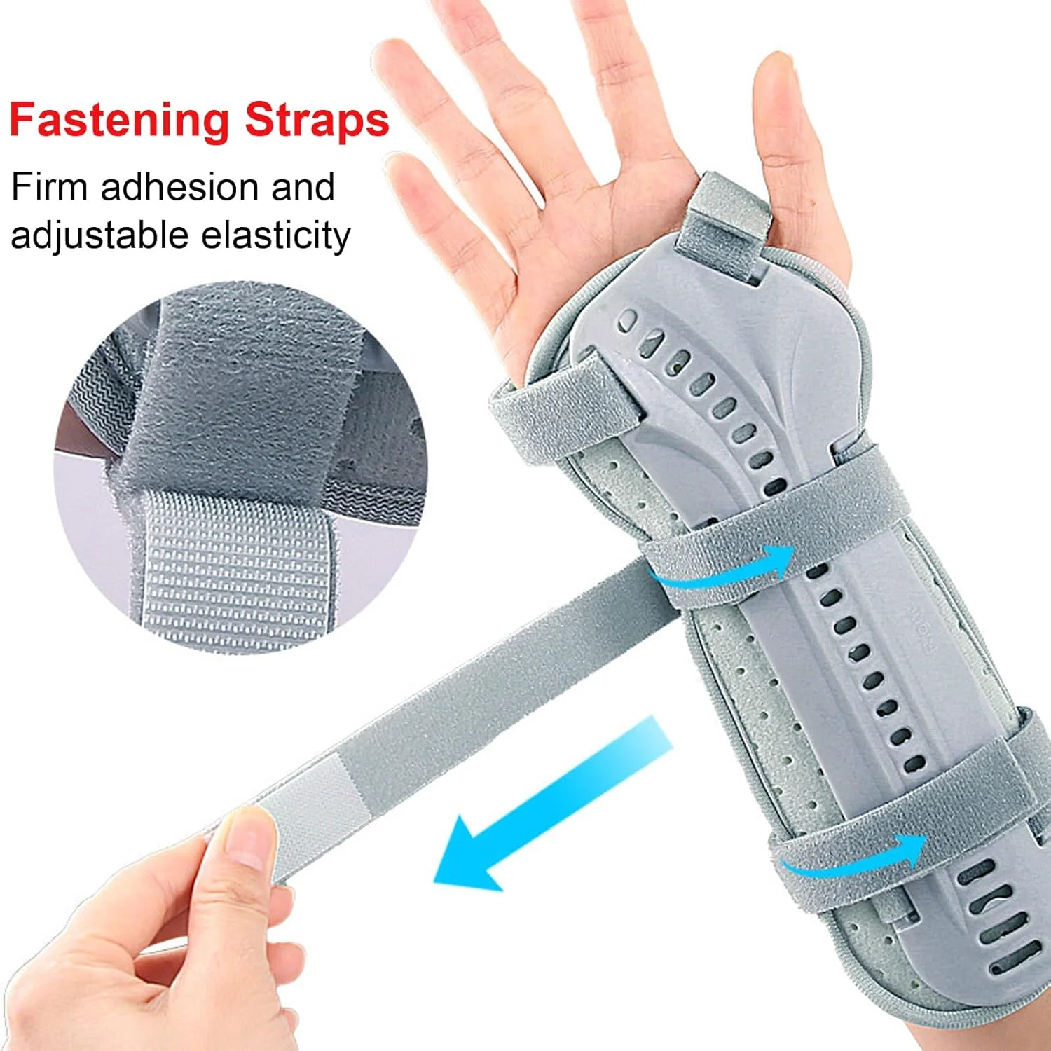 Clobeau Forearm & Wrist Support Brace Splint, Breathable Forearm Immobilizer Brace for Carpal Tunnel, Upgraded with Double Splint, Great for Sprain, Sports Injuries (Right)
