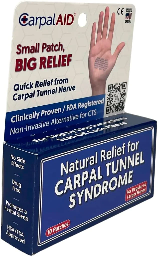 تسکین دهنده سندروم تونل کارپال CarpalAid - پشتیبانی خود چسب برای تسکین درد (بزرگ 10 عددی)