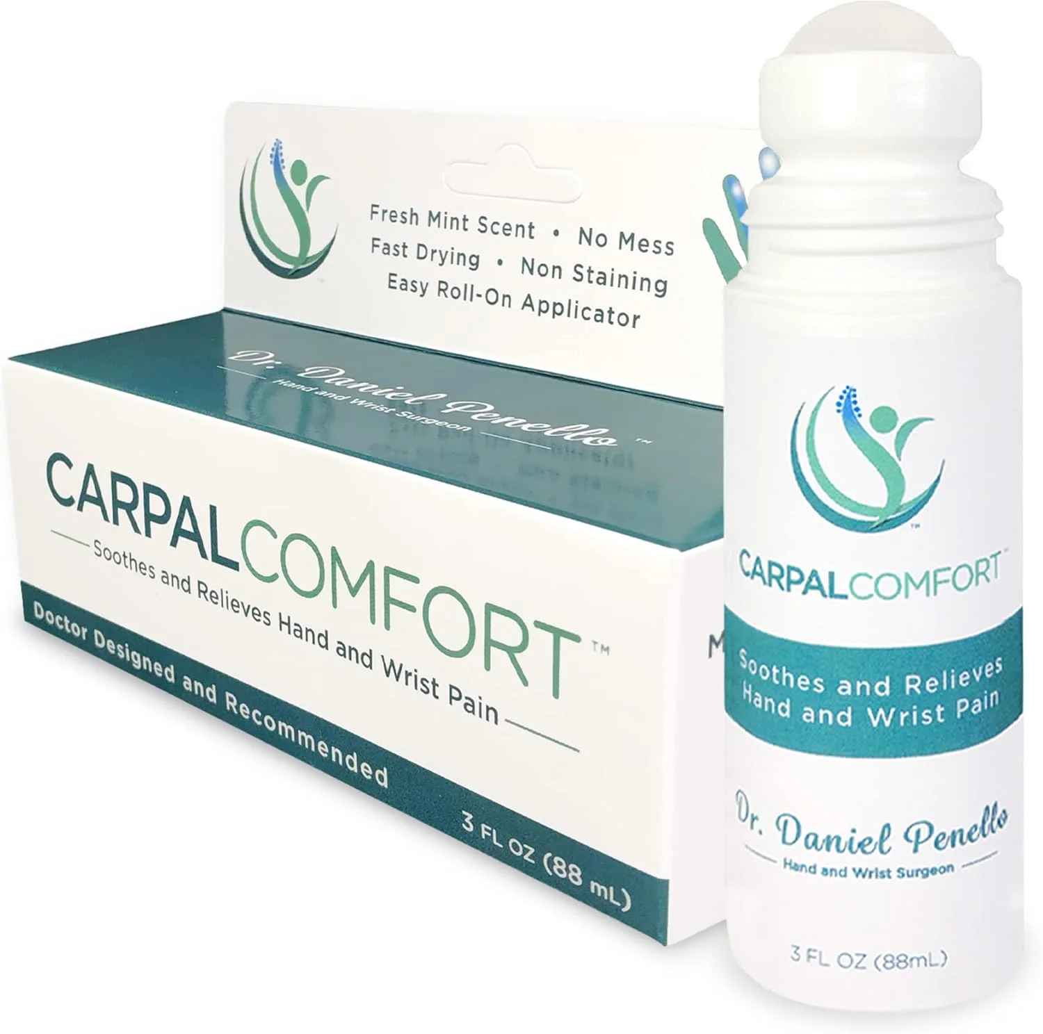 Carpal Comfort, Carpal Tunnel Roll On for Wrist Pain and Hand Pain, 3 Fl Oz/88 mL