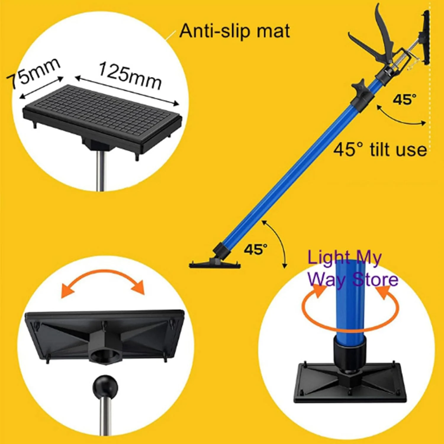 میله نگهدارنده کابینت BROLEO، میله تلسکوپی استیل ضد زنگ 50-115 سانتی متری، سیستم دستیار سوم قابل تنظیم برای جک کابینت، میله باربری
