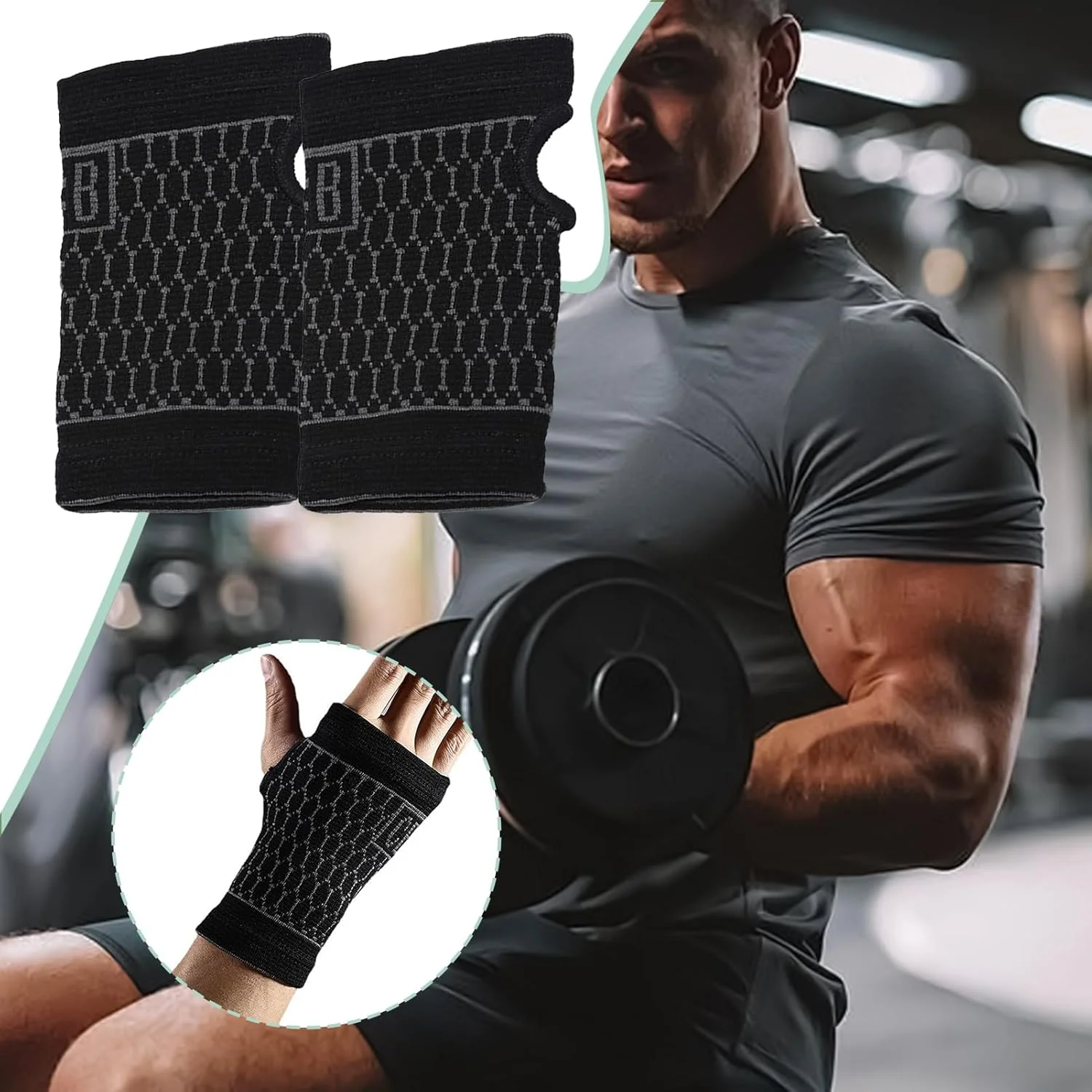 مچ بند، مچ بند های تنفسی، دستکش های بدون انگشت سبک وزن، لوازم تمرینی برای مردان و زنان