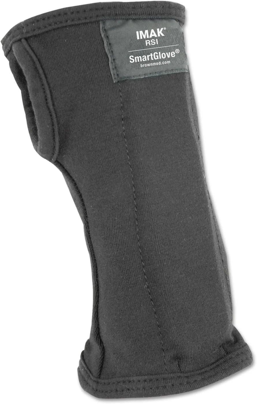 دستکش هوشمند قهوه ای Brownmed IMAK RSI با قابلیت فشرده سازی برای پشتیبانی مچ دست، سندرم تونل کارپال، آرتروز، تاندونیت، خستگی دست و سایر دردهای مچ دست و دست، طراحی شده توسط جراح ارتوپد