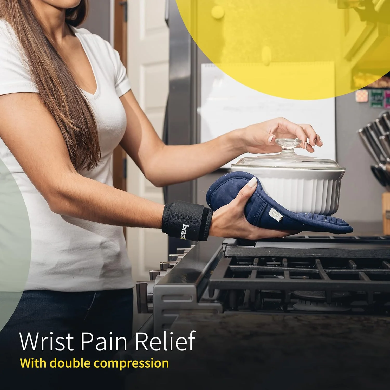 مچ بند فشاری BraceUPÂ®، سایز قابل تنظیم (مشکی)، 1 عدد