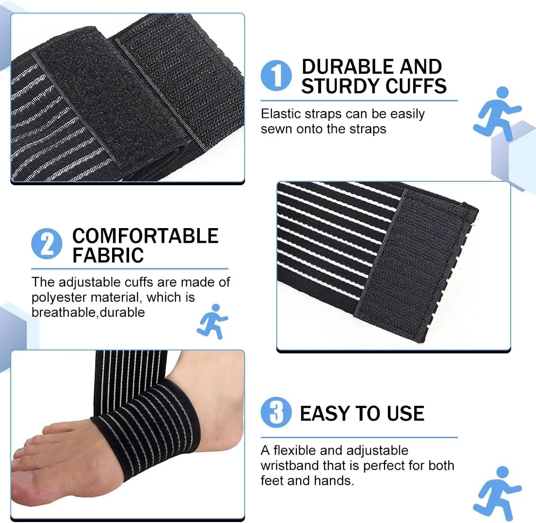 بسته 4 عددی مچ بند، مچ بند تنفسی، مچ بند الاستیک و قابل تنظیم، محافظ مچ قابل تنظیم، مچ بند برای ورزش، تناسب اندام