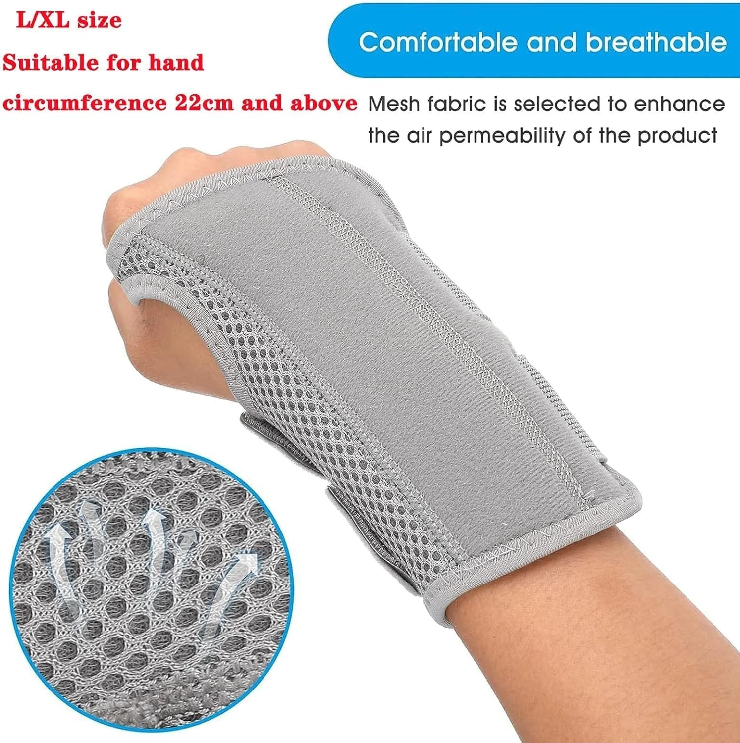 مچ بند آپوتوئه، ساپورت قابل تنظیم با میله های فلزی برای تسکین تونل کارپال، آتل تنفسی برای مردان و زنان، محافظت از مچ دست در روز و شب