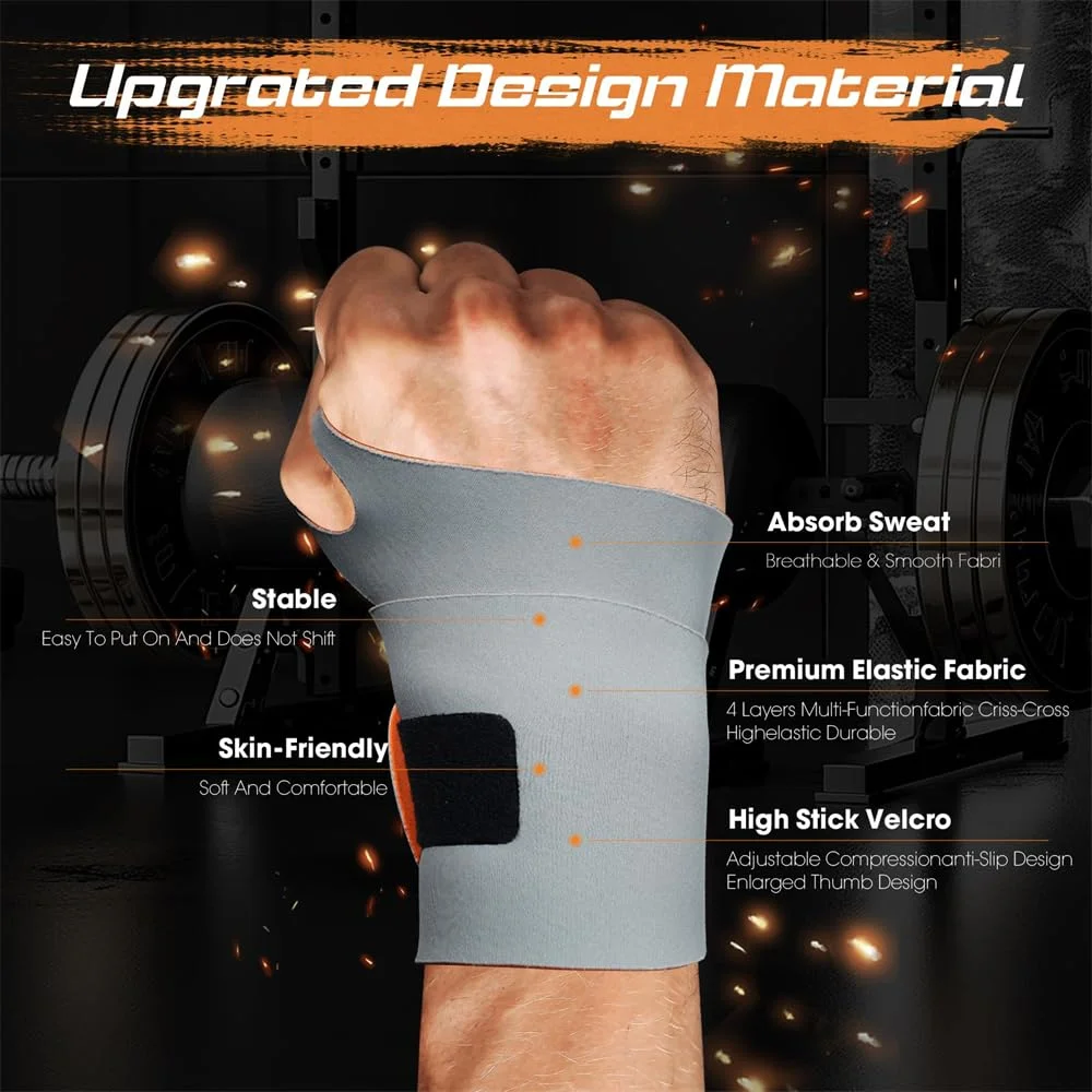 مچ بند فشاری قابل تنظیم آزون، جلوگیری از پیچ خوردگی مفاصل، مچ بند برای ورزش، تسکین درد تونل کارپال - پارچه الاستیک سبک و تنفسی برای ورزش