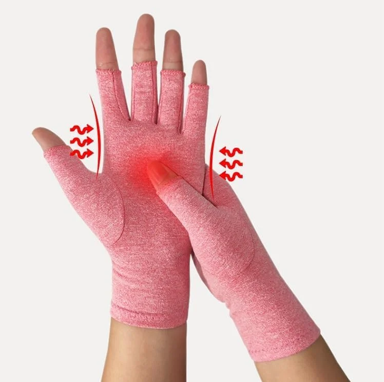 دستکش های فشاری آرتروز برای زنان و مردان، تسکین درد تونل کارپال، بدون انگشت برای تایپ کردن (2 جفت)