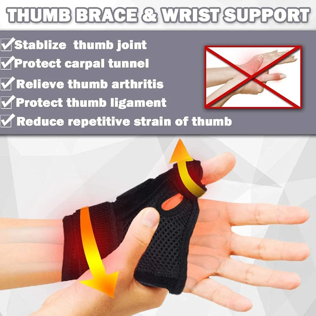 مچ بند انگشت شست Barbuk، آتل انگشت شست با مچ بند برای تسکین درد آرتروز، رگ به رگ شدن، انگشت ماشه ای، تونل کارپال، تثبیت کننده انگشت شست برای فشار مکرر انگشت شست، چپ راست جهانی (زرد) مچ بند انگشت شست Barbuk، آتل انگشت شست با مچ بند برای تسکین درد آرتروز، رگ به رگ شدن، انگشت ماشه ای، تونل کارپال، تثبیت کننده انگشت شست برای فشار مکرر انگشت شست، چپ راست جهانی (زرد)