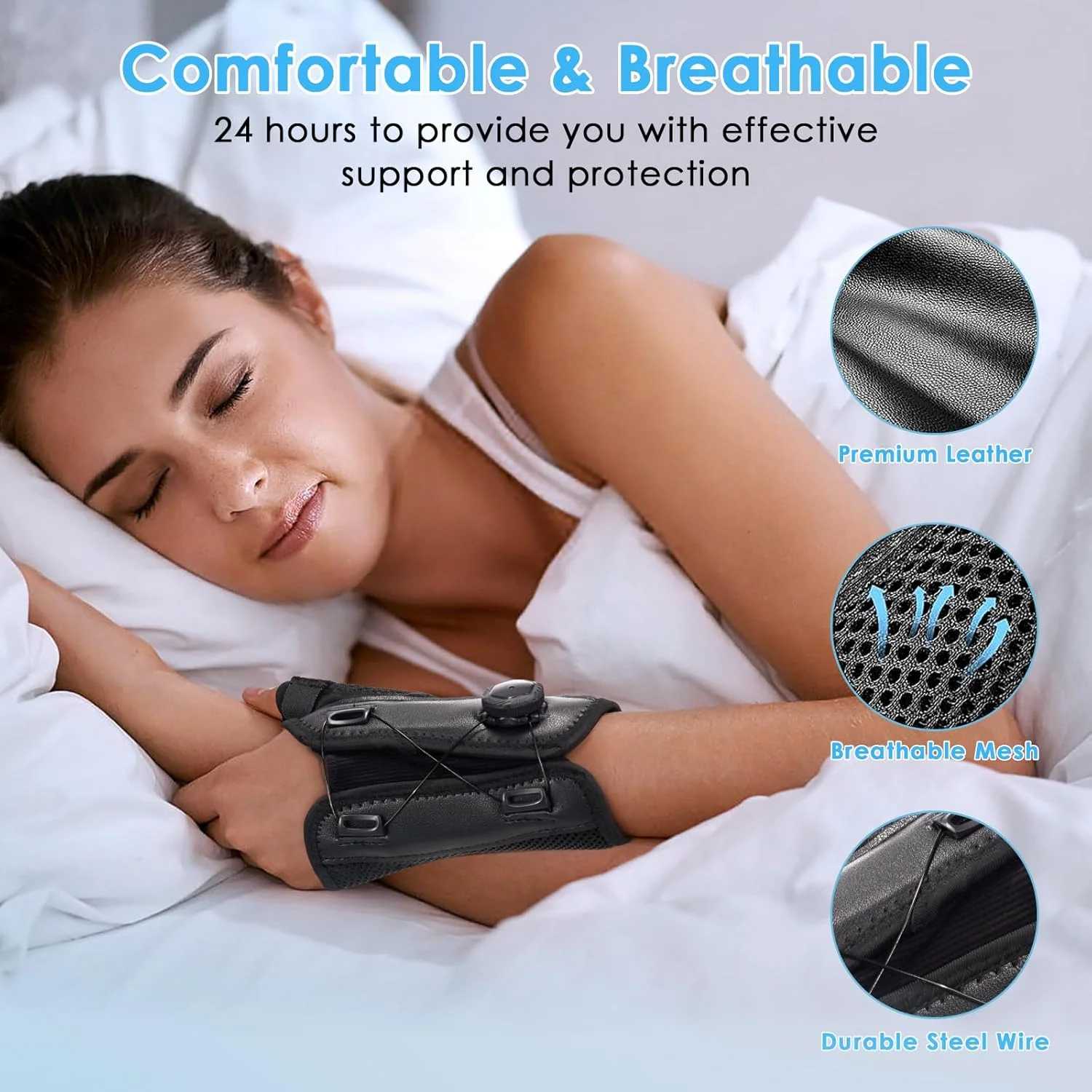 مچ بند برای سندرم تونل کارپال، مچ بند انگشت شست برای درد و حمایت از آرتروز، آتل انگشت شست دست راست برای تنوسینوویت دکوروان، تاندونیت، تثبیت کننده انگشت شست، متوسط/بزرگ - برای مردان و زنان