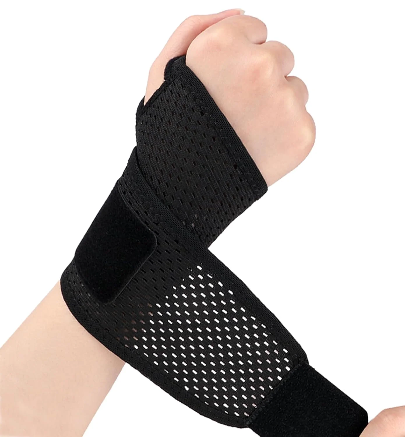 مچ بند توری تنفسی ANHOGEU، پشتیبانی مچ دست برای تسکین درد تاندونیت، آرتریت و تونل کارپال، بند فشاری قابل تنظیم مچ دست برای تمرینات، تناسب اندام، وزنه برداری، مناسب برای هر دو دست