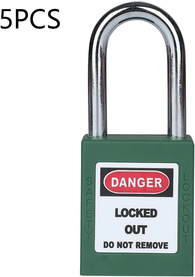 کیت قفل گذاری و برچسب گذاری 5 تکه، قفل ایمنی بادوام، قفل بیرون انداز، لوازم جانبی قفل کننده، قفل های ایمن، قفل های صنعتی، سبز تیره