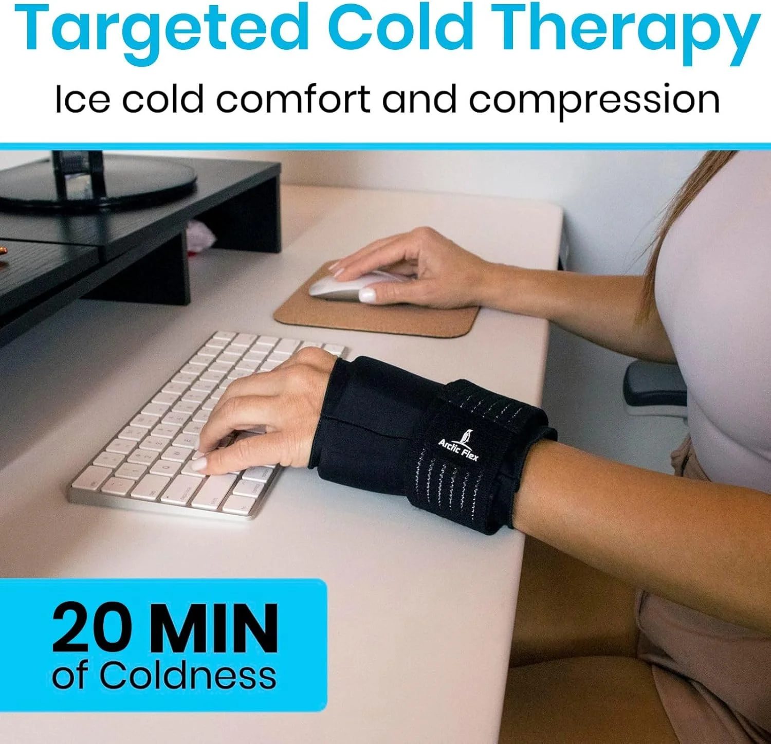 کمپرس یخ مچی Arctic Flex - درمان قوی گرما و سرما - آستین انجماد انگشت شست و دست قابل استفاده مجدد - برای آرتروز، سندرم تونل کارپال، تاندونیت، جراحی، رگ به رگ شدن و تسکین درد (مناسب چپ و راست)