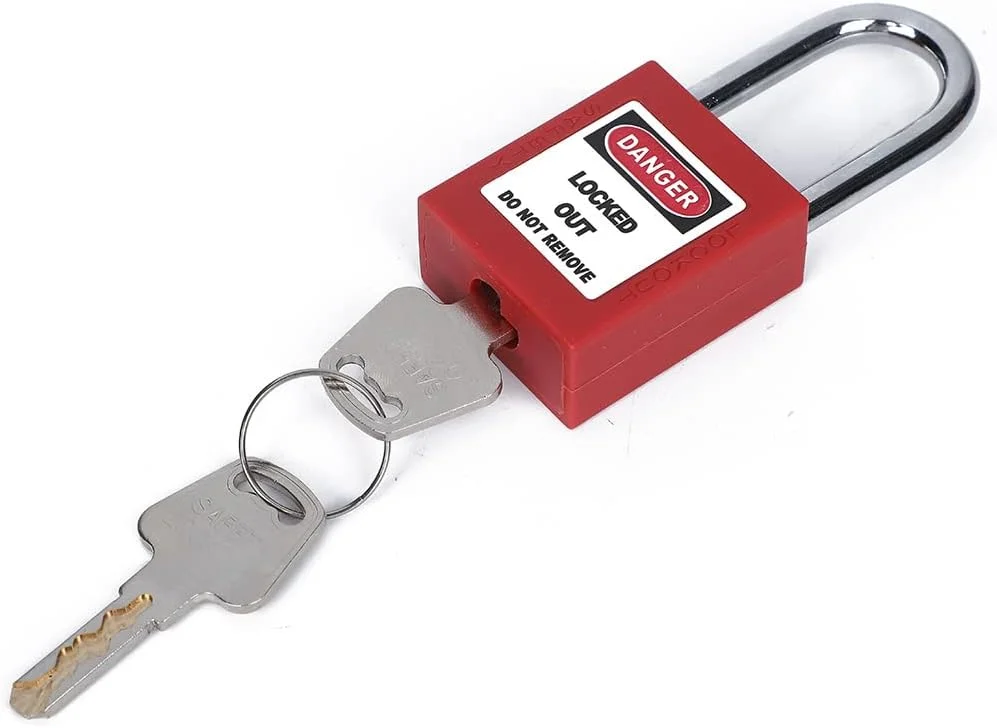 کیت قفل گذاری و برچسب گذاری 5 تکه، قفل های ایمنی بادوام با علامت هشدار، لوازم جانبی قفل کننده، قفل های ایمن، قفل های صنعتی، قرمز