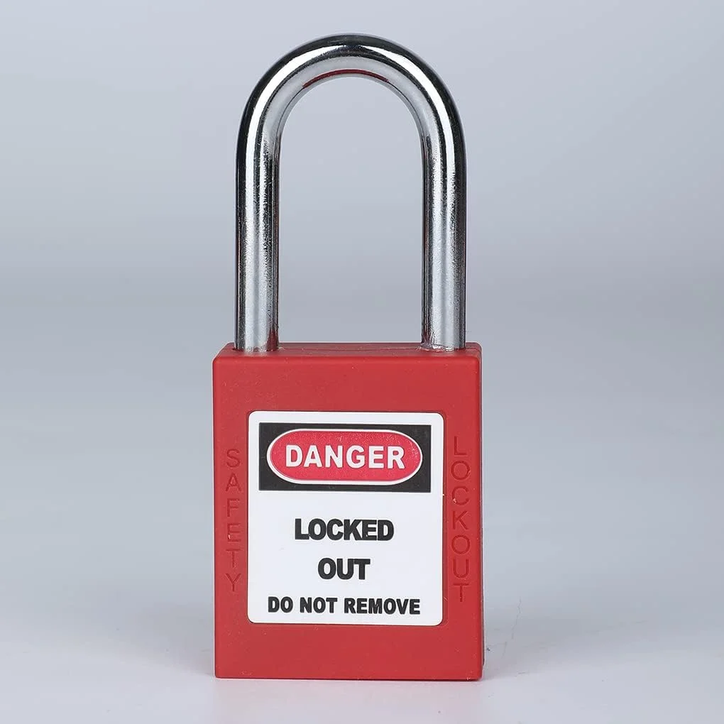کیت قفل گذاری و برچسب گذاری 5 تکه، قفل های ایمنی بادوام با علامت هشدار، لوازم جانبی قفل کننده، قفل های ایمن، قفل های صنعتی، قرمز