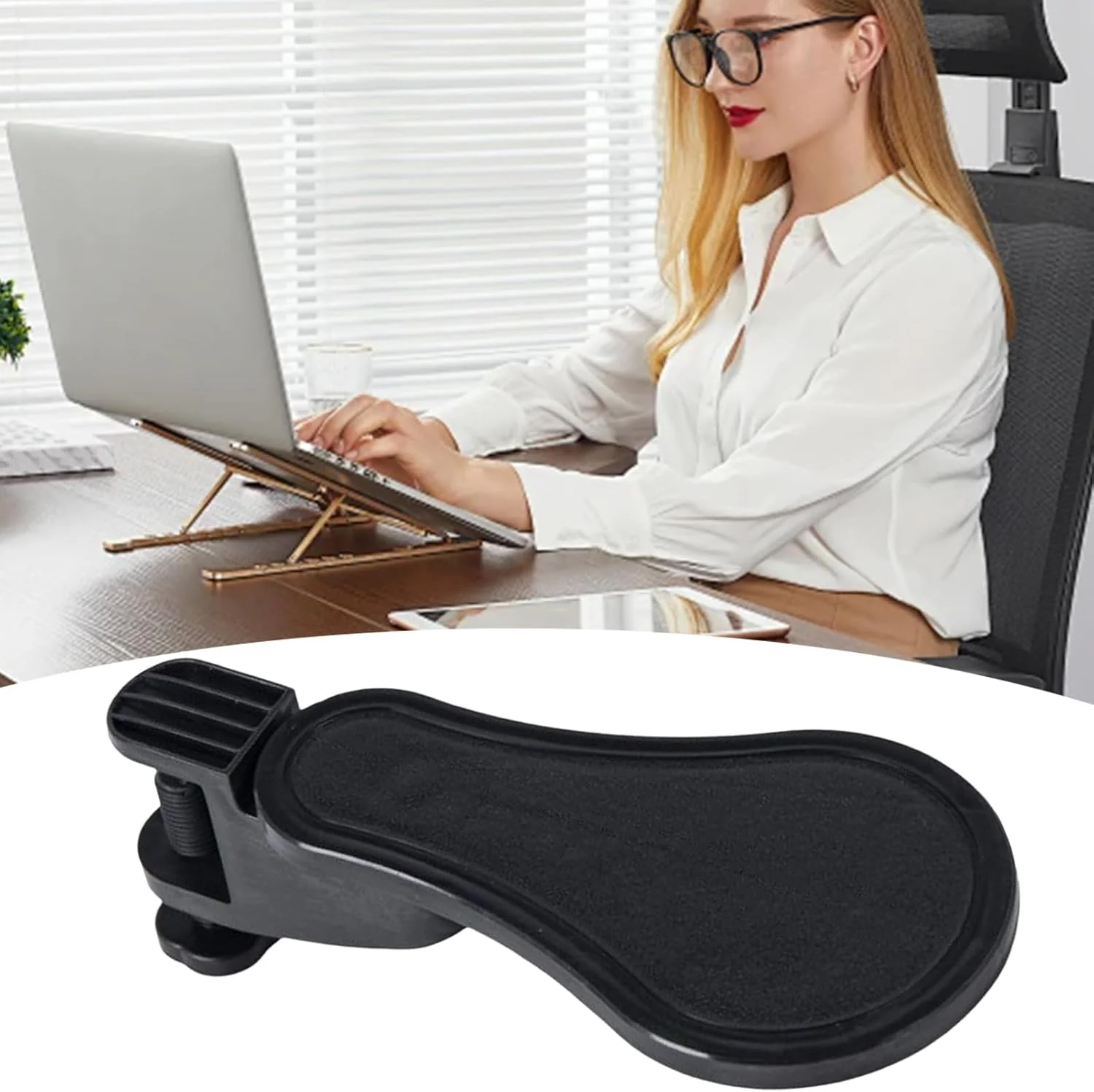 تکیه گاه آرنج برای میز، تکیه گاه آرنج رومیزی | پد افزایش دهنده مچ دست ارگونومیک قابل تنظیم برای اتصال به میز کامپیوتر، محل کار، اتاق بازی، تایپ