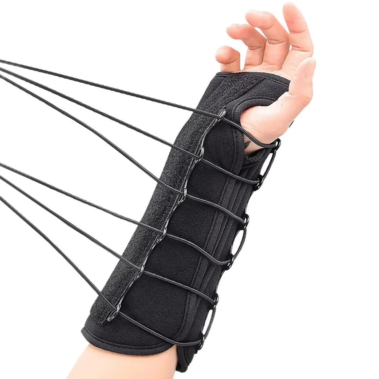 مچ بند تونل کارپال، مچ بند قابل تنظیم با آتل آلومینیومی، پشتیبانی از دست برای آرتروز، تسکین درد، تاندونیت، زنان و مردان، دست راست، مشکی، 1 عدد