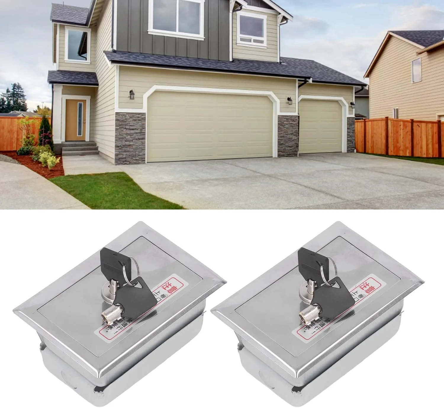 قفل کلیدی کرکره ای Keenso، جعبه سوئیچ کلید 2 عددی استیل ضد زنگ جهانی با مجموعه لوازم جانبی کلید برای درب