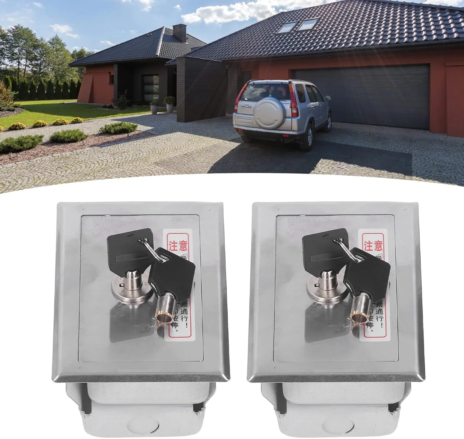 قفل کلیدی کرکره ای Keenso، جعبه سوئیچ کلید 2 عددی استیل ضد زنگ جهانی با مجموعه لوازم جانبی کلید برای درب