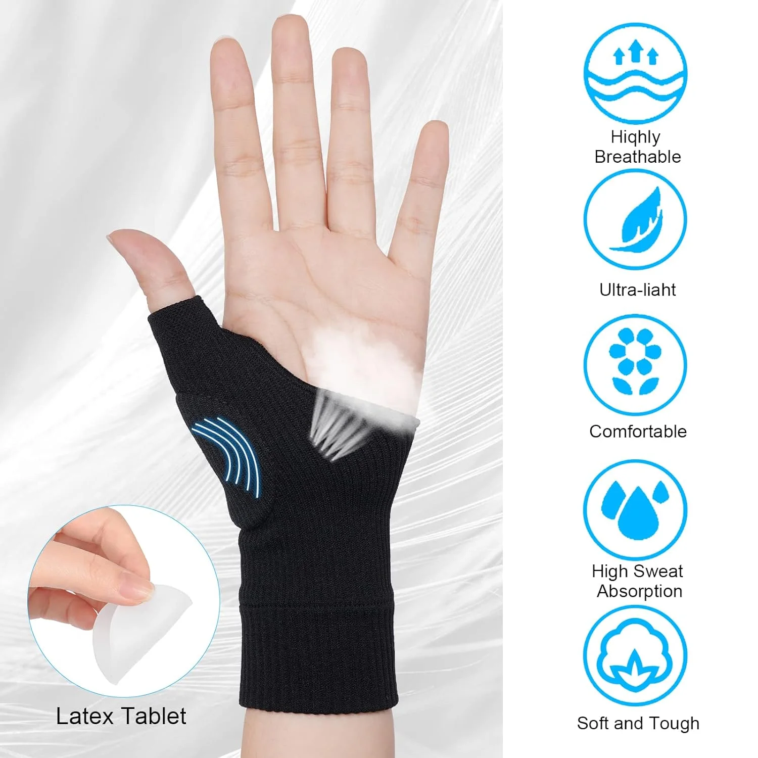 دستکش های فشاری آرتروز ACWOO، 1 جفت دستکش ژلی برای مچ و انگشت شست، ساپورت مچ دست و انگشت شست برای تسکین درد انگشت شست (مشکی سایز بزرگ)