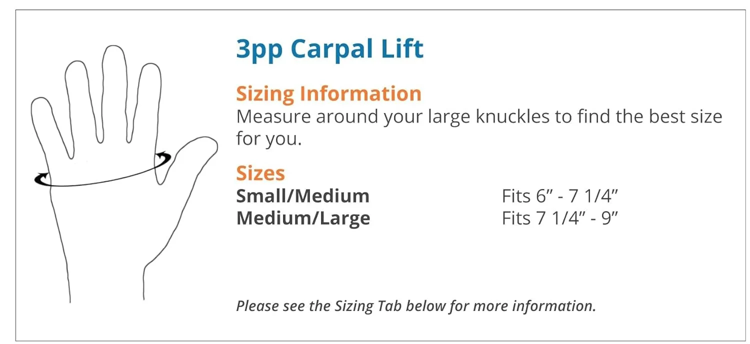 محصولات 3 نقطه ای (متوسط/بزرگ چپ) - مچ بند Carpal Lift 3pp NP-M/L-L