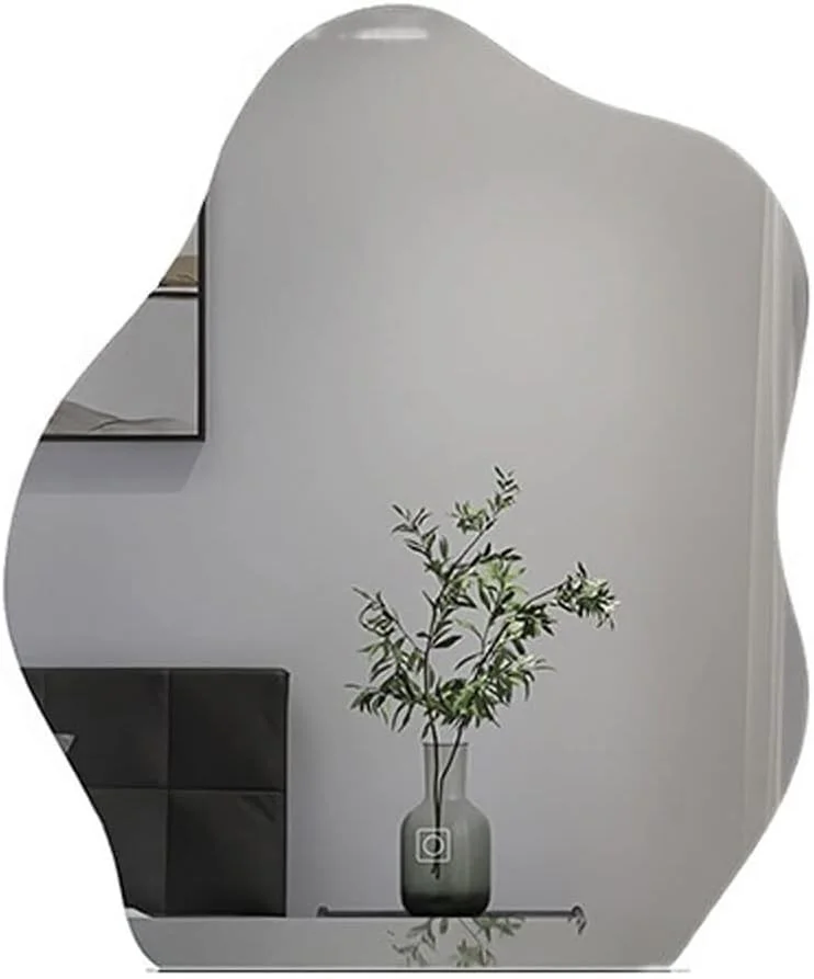 آینه ZKSKOX برای حمام، آینه برقی نامنظم شیشه ای حمام