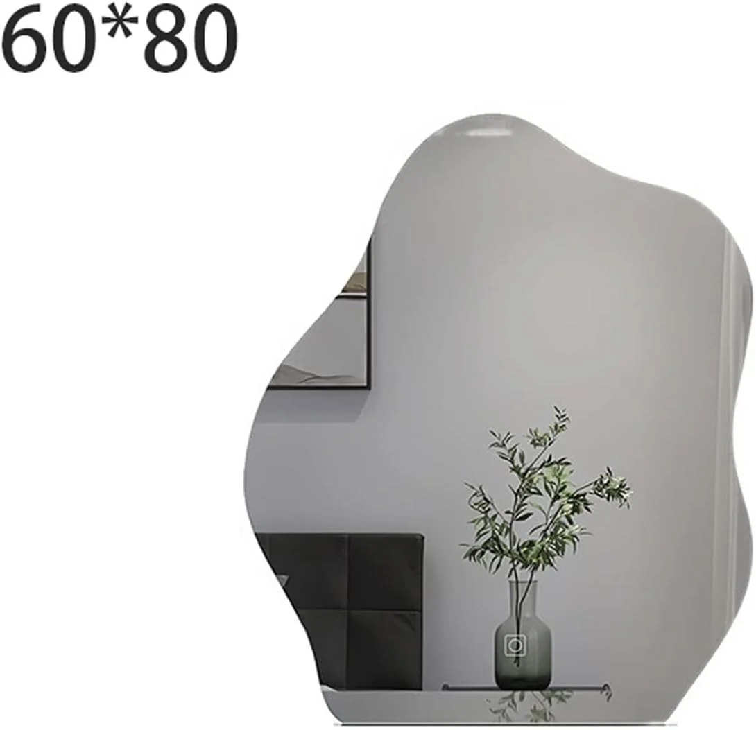 آینه ZKSKOX برای حمام، آینه برقی نامنظم شیشه ای حمام