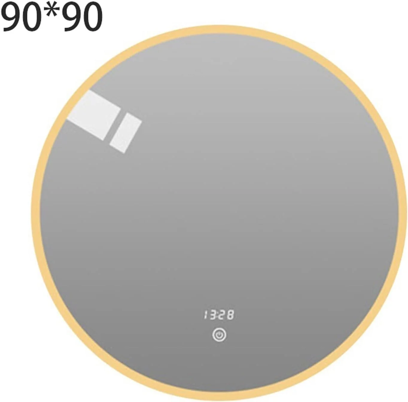 آینه ZKSKOX برای حمام، آینه آرایش بزرگ، آینه هوشمند حمام با چراغ، آینه گرد روشویی