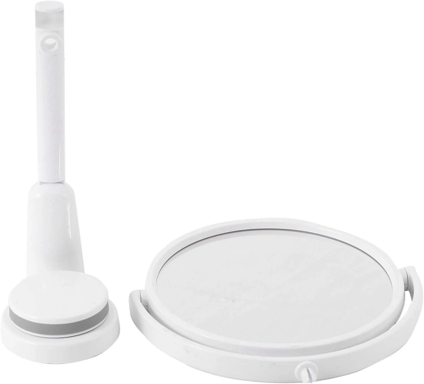 آینه حمام مدرن بدون نیاز به دریل ZAIED، آینه آرایشی دو طرفه، آینه اصلاح، آینه دیواری مکشی با بازوی تاشو و قابلیت افزایش طول، لوازم جانبی گرد حمام