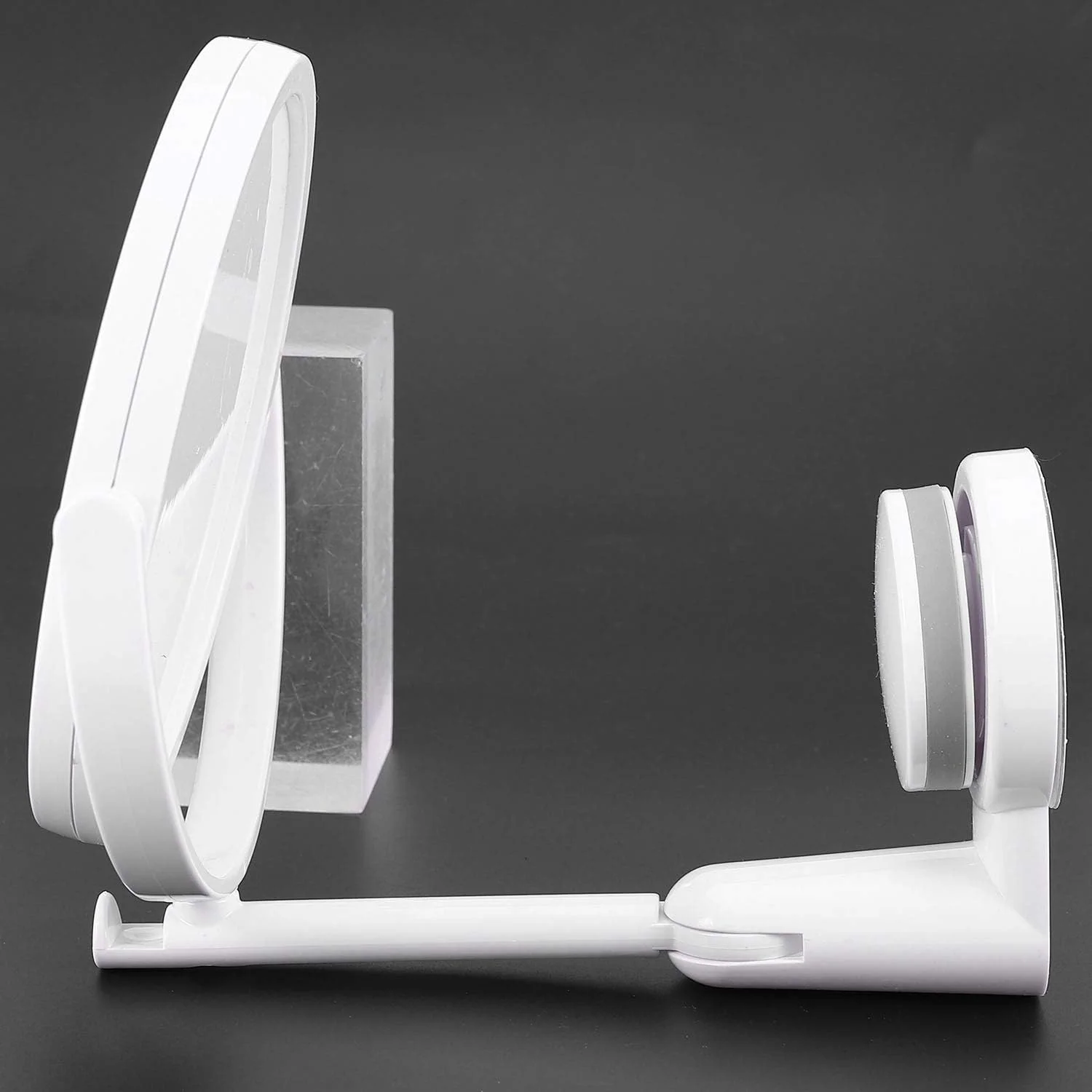 آینه حمام مدرن بدون نیاز به دریل ZAIED، آینه آرایشی دو طرفه، آینه اصلاح، آینه دیواری مکشی با بازوی تاشو و قابلیت افزایش طول، لوازم جانبی گرد حمام