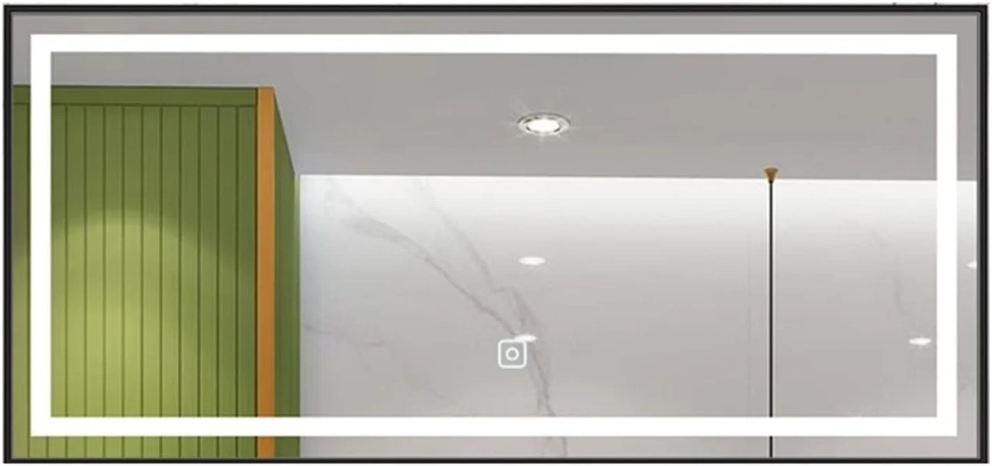 آینه حمام YYVVBBF قاب طلایی هوشمند آینه حمام نور آویز مستطیلی آینه حمام زیبا لوازم داخلی سفارشی