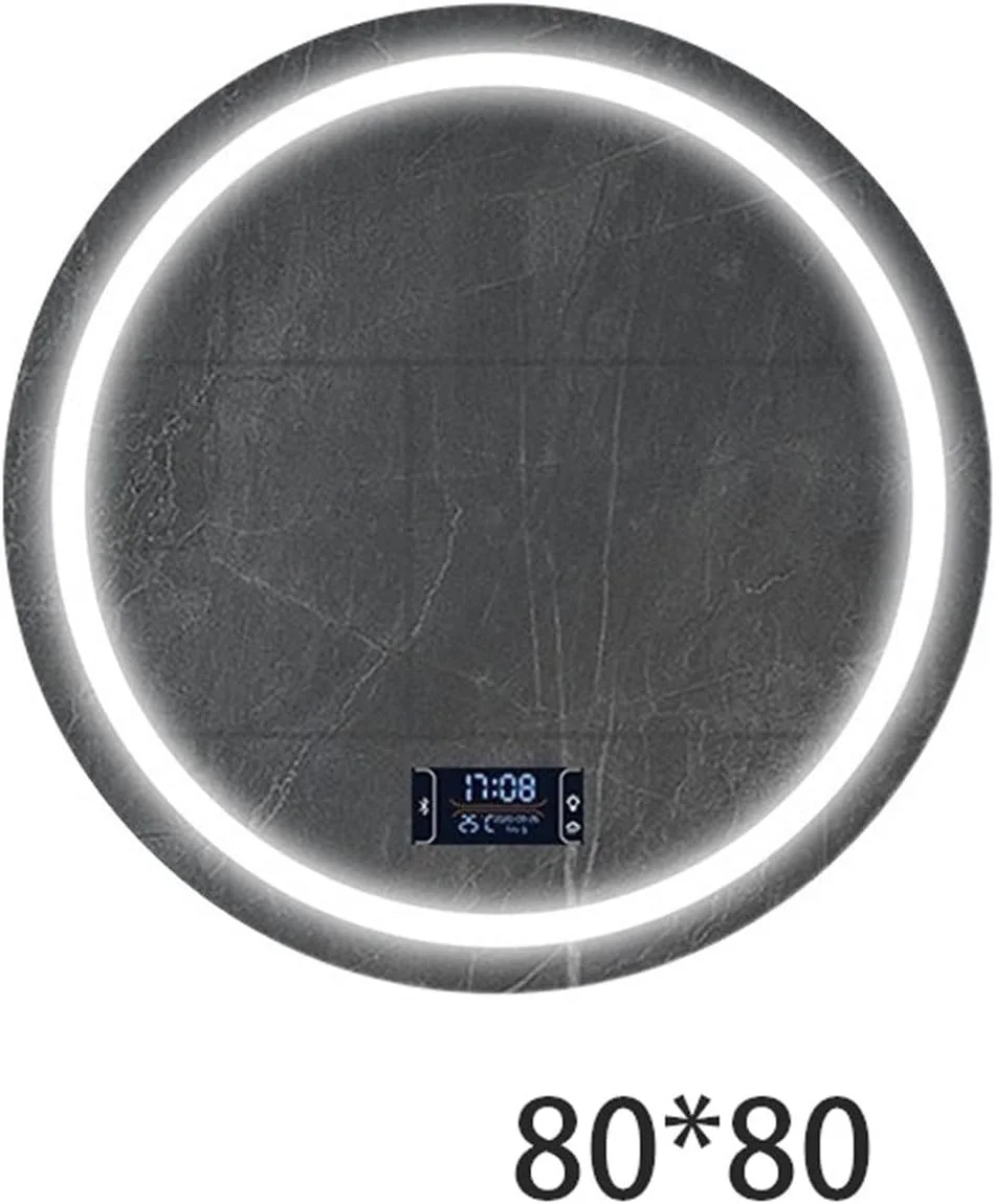 آینه گرد هوشمند YYVVBBF برای حمام، آینه دیواری مناسب دوش، آینه تمام قد حمام با نور LED و لوازم جانبی سرویس بهداشتی