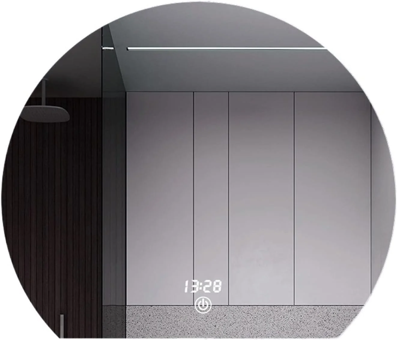 آینه آرایشی YYVVBBF، آینه هوشمند دیواری حمام با نور و کنترل لمسی