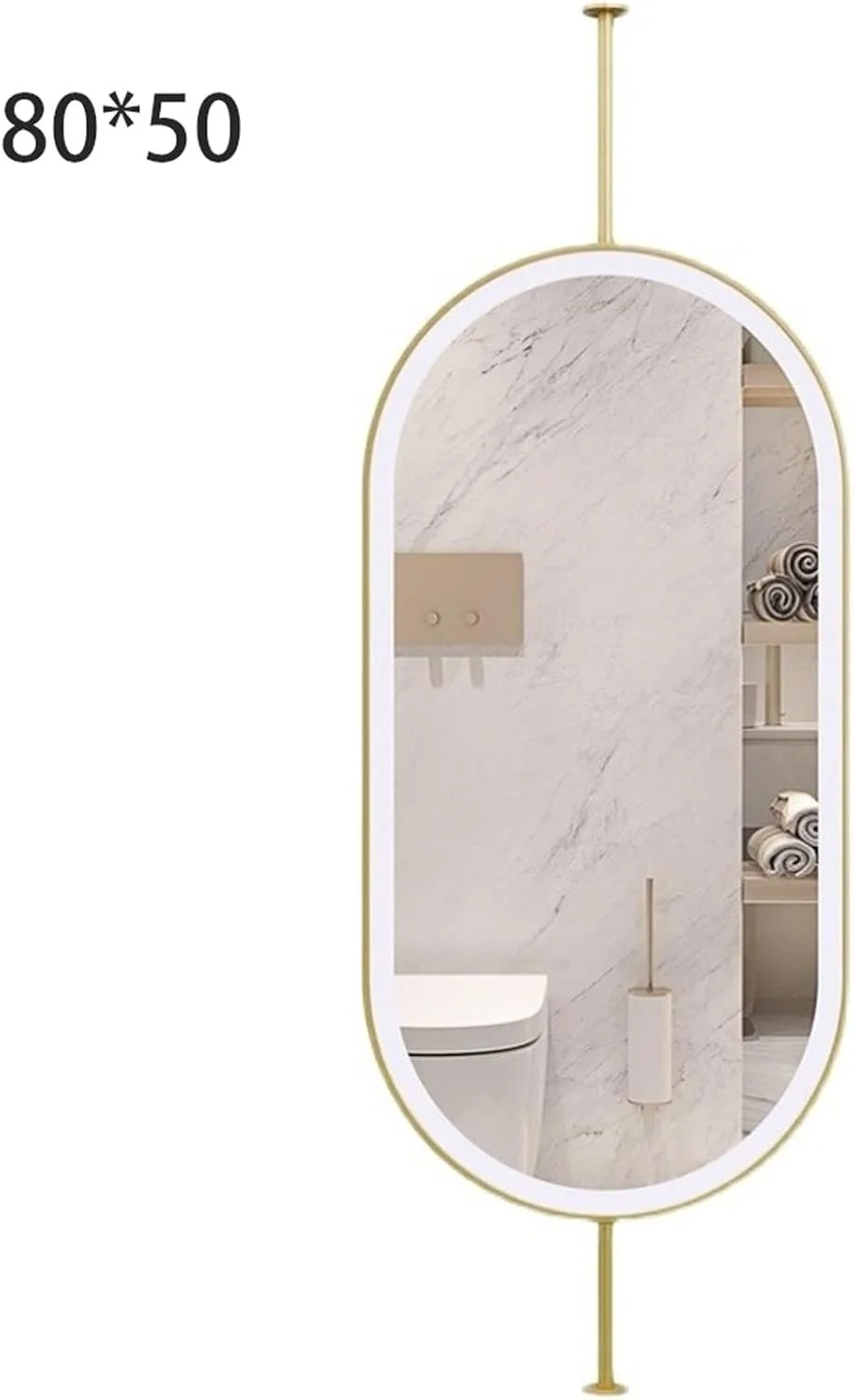 آینه آرایشی YYVVBBF، آینه هوشمند دیواری حمام با نور و کنترل لمسی