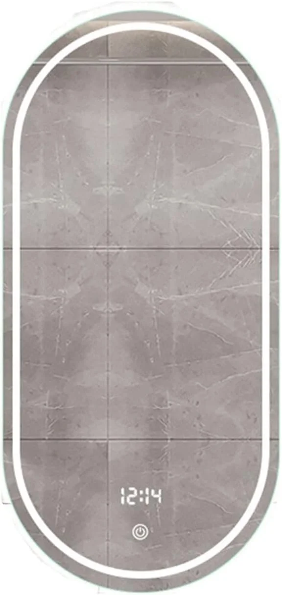 آینه حمام YYVVBBF بزرگنمایی بزرگ آینه حمام دوش خود چسب آینه روشویی گرد دیواری با نور پس زمینه