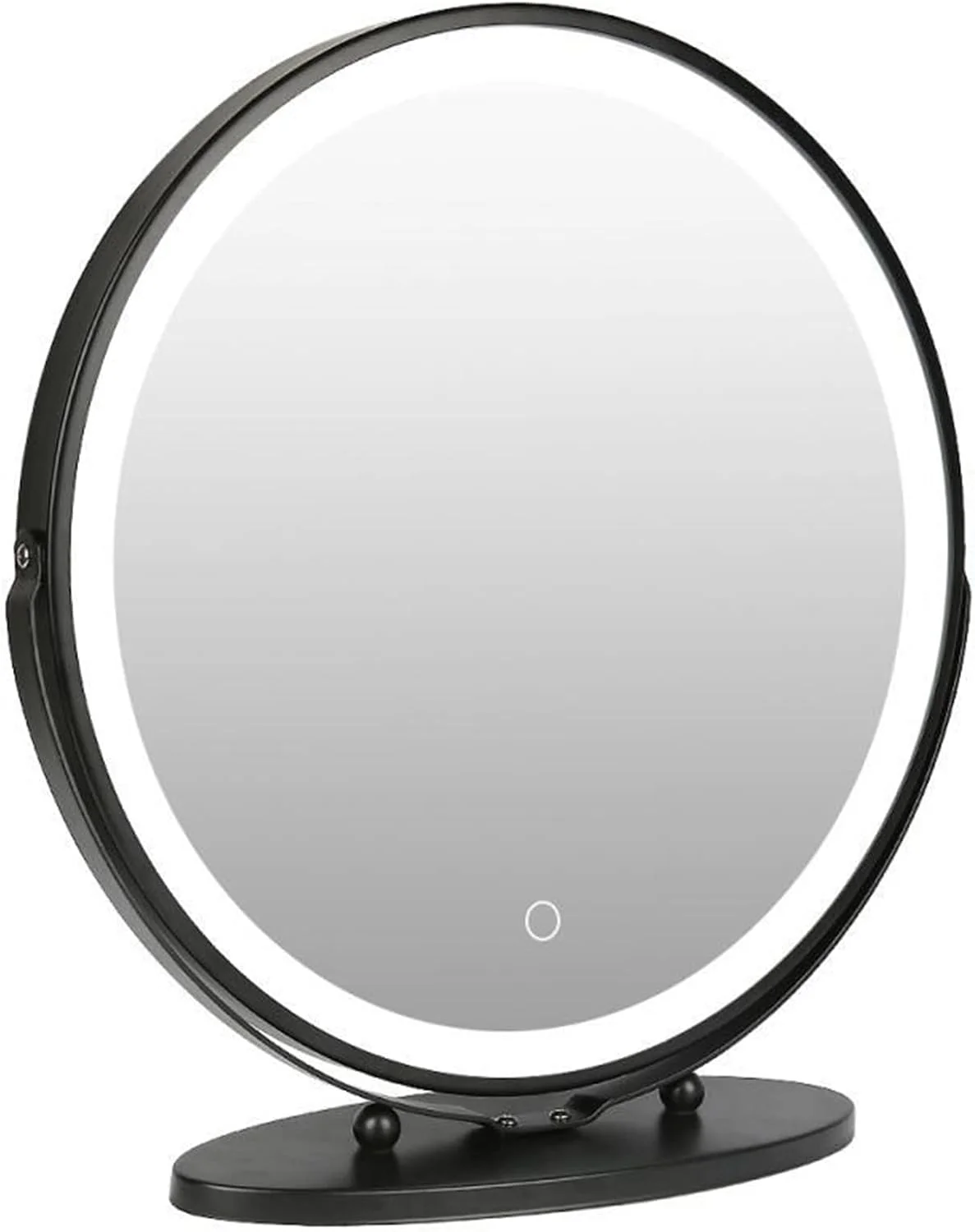 آینه آرایشی گرد YYVVBBF برای حمام، آینه LED لمسی قابل تنظیم، آینه آرایشی چرخشی با قابلیت کم نور کردن نور، مناسب برای میز آرایش اتاق خواب