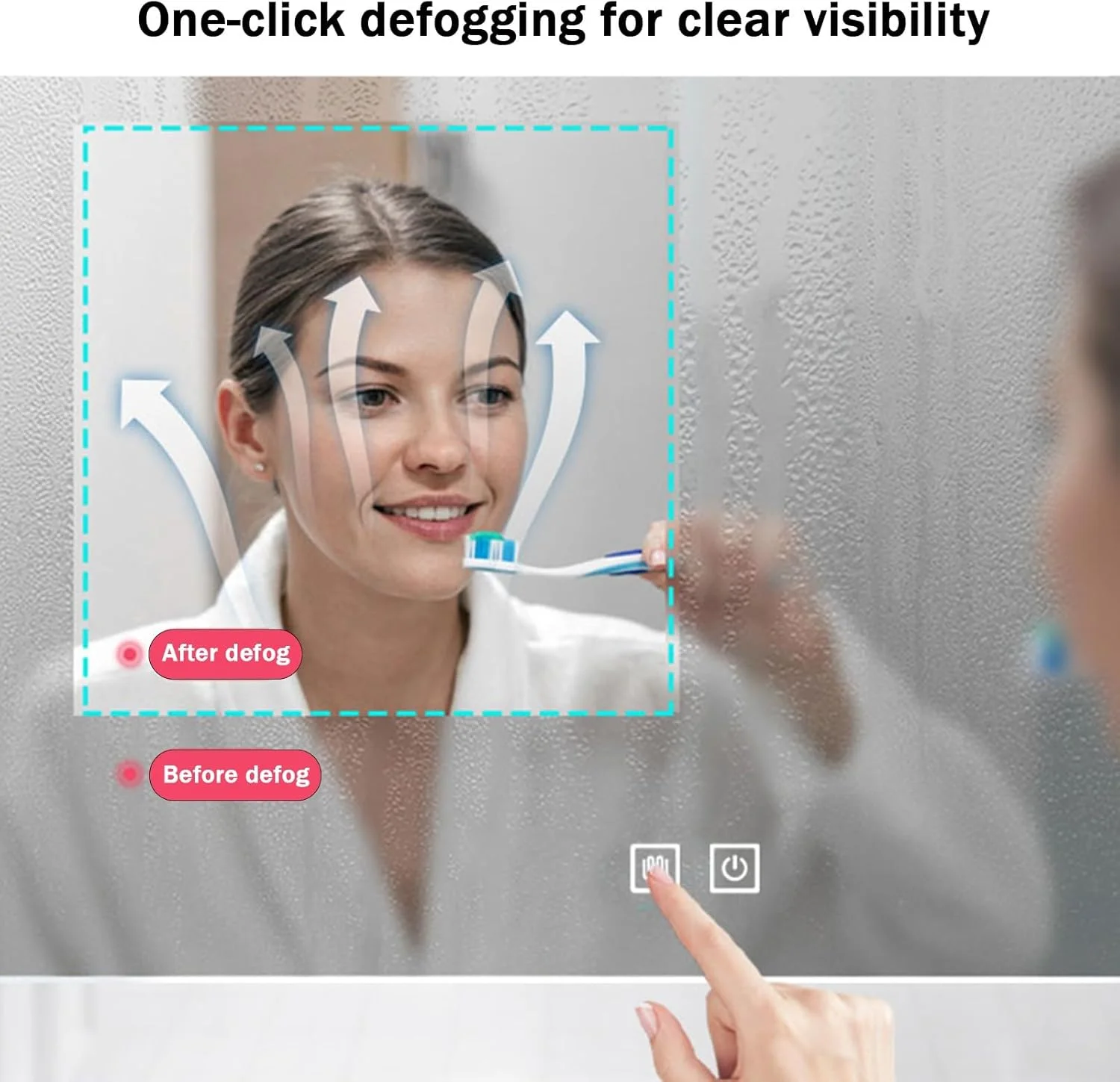 آینه حمام نیم دایره YVYKFZD، آینه روشویی LED ضد مه، آینه دیواری نامنظم نیمه ماه، آینه تمام قد با قابلیت تنظیم 3 رنگ و کلید لمسی (رنگ: L 1، اندازه: 32"x29"/80x72cm) آینه حمام نیم دایره YVYKFZD، آینه روشویی LED ضد مه، آینه دیواری نامنظم نیمه ماه، آینه تمام قد با قابلیت تنظیم 3 رنگ و کلید لمسی (رنگ: L 1، اندازه: 32"x29"/80x72cm)
