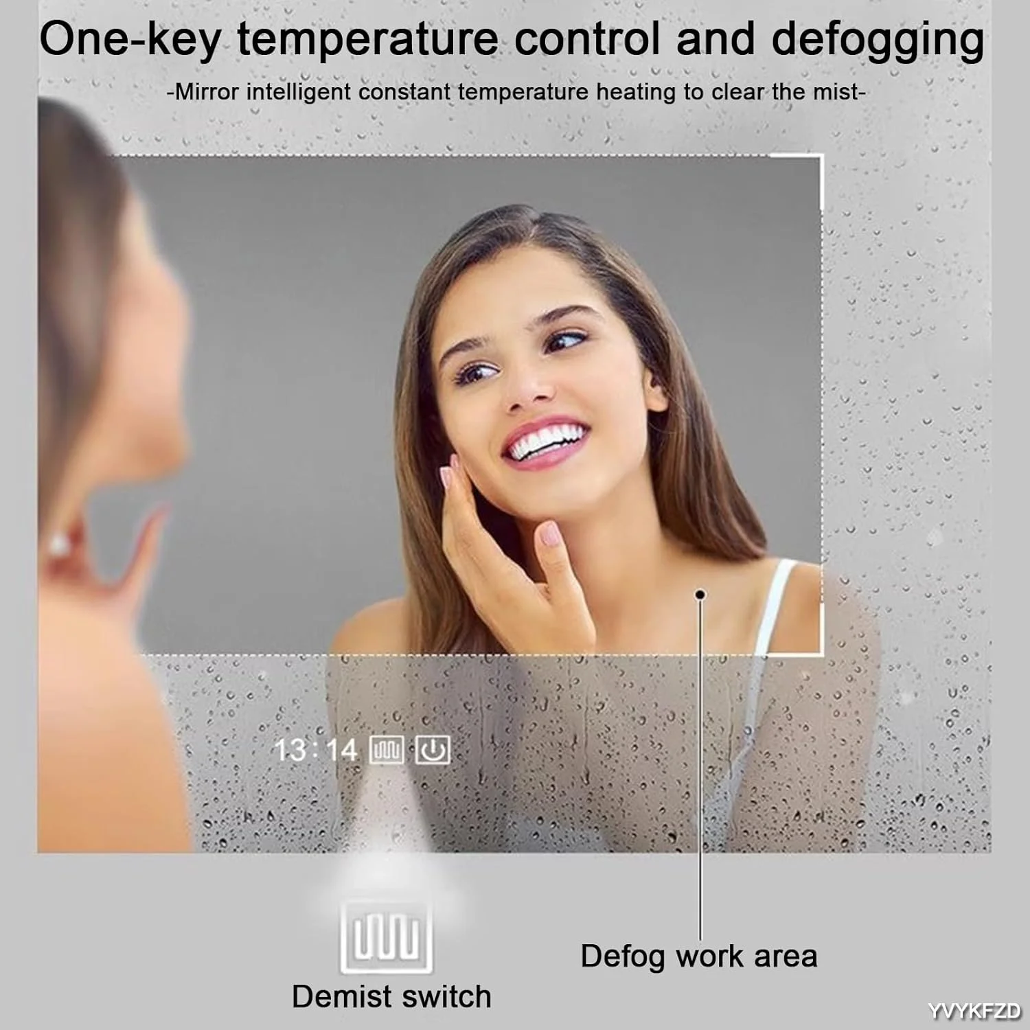 آینه حمام LED دار YVYKFZD، آینه دیواری بزرگ مستطیلی، آینه روشویی ضد مه آویز، 3 رنگ قابل تنظیم، کلید لمسی حسگر (رنگ: A1، اندازه: 100x75cm/39.3x29.5in) آینه حمام LED دار YVYKFZD، آینه دیواری بزرگ مستطیلی، آینه روشویی ضد مه آویز، 3 رنگ قابل تنظیم، کلید لمسی حسگر (رنگ: A1، اندازه: 100x75cm/39.3x29.5in)