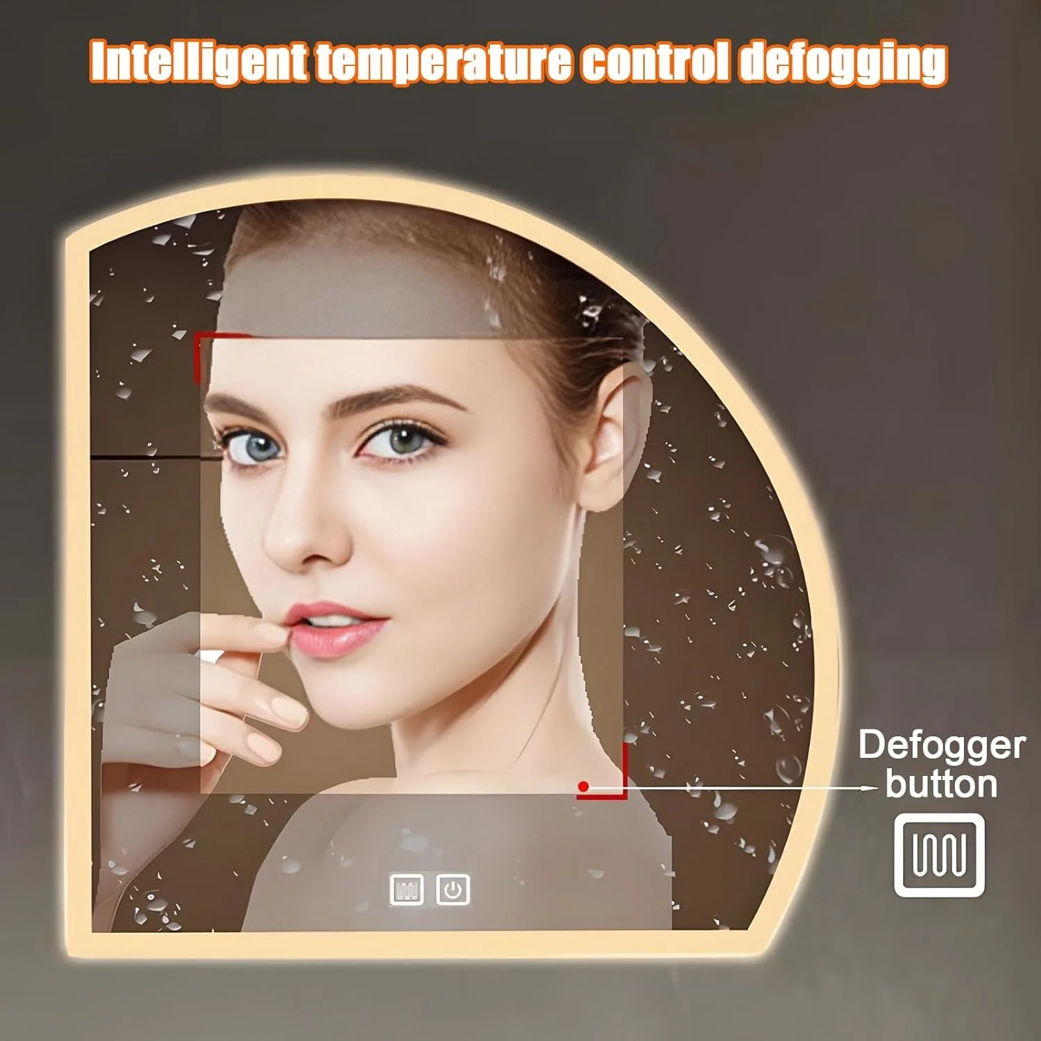 آینه حمام نیمه ماه YVYKFZD، آینه روشویی LED دیمر شونده، آینه دیواری نیم دایره ضد مه، آینه تزئینی هوشمند با نور 3 رنگ، کلید لمسی (برش زیر سمت راست، 100cm/40") آینه حمام نیمه ماه YVYKFZD، آینه روشویی LED دیمر شونده، آینه دیواری نیم دایره ضد مه، آینه تزئینی هوشمند با نور 3 رنگ، کلید لمسی (برش زیر سمت راست، 100cm/40")