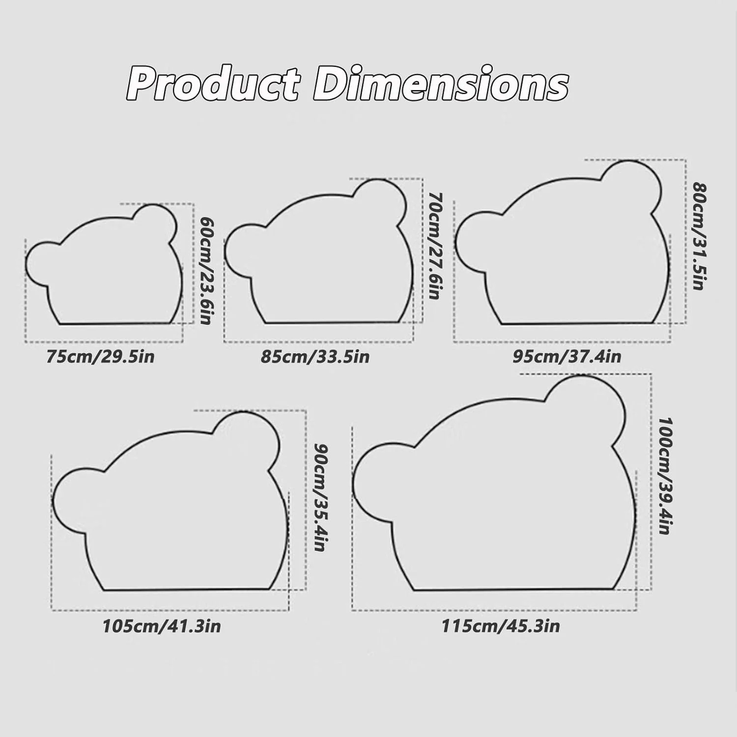 آینه خرسی YUGXTH با چراغ برای دکور آینه دیواری، آینه حمام دیواری نورانی با ضد بخار، نور LED سه رنگ قابل تنظیم، هدیه تولد برای دختران و بانوان (اندازه: 60x76 سانتی متر)