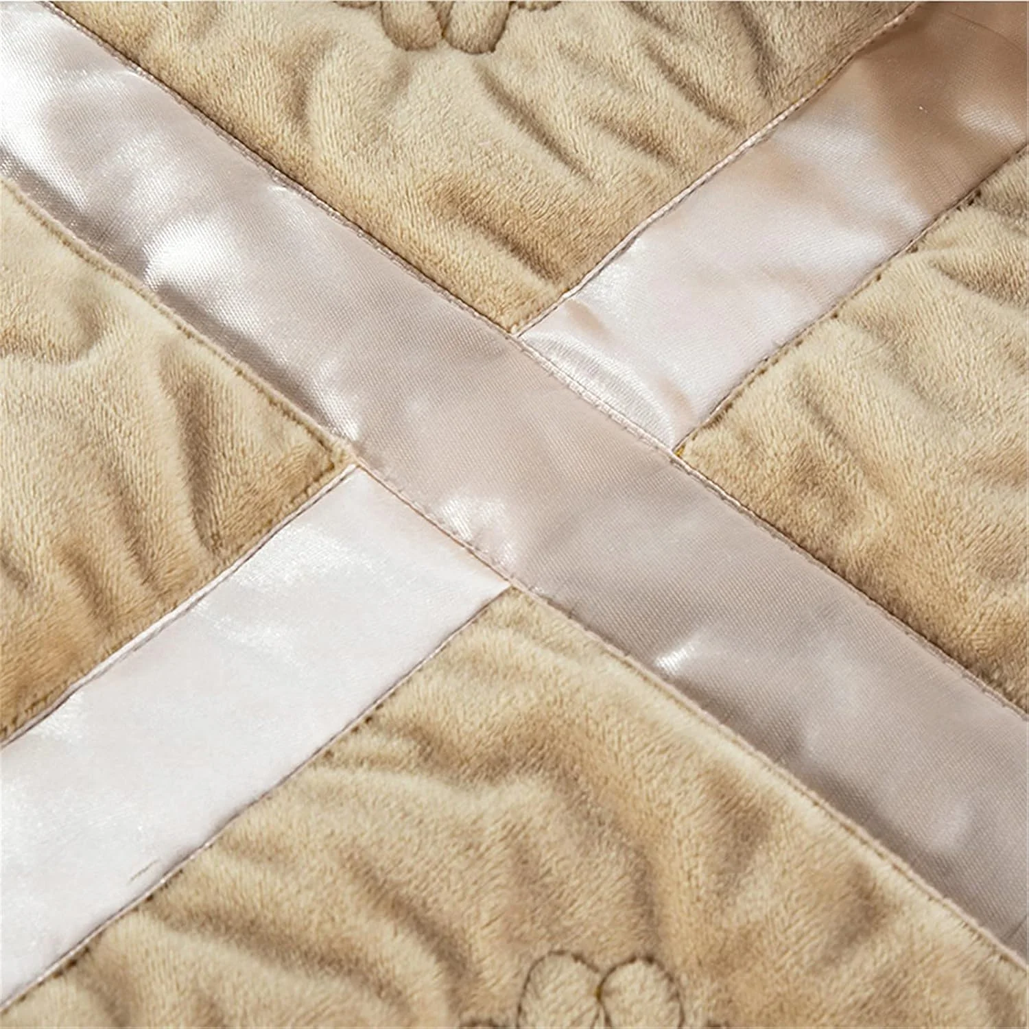 روتختی تکه دوزی قهوه ای پنبه ای دو رو، روانداز لحافی برای دکور اتاق خواب - لحاف برجسته گرم، روکش لحاف، پتو، روتختی دو نفره با روبالشی، 224 * 234 سانتی متر، -270 * 234 سانتی متر